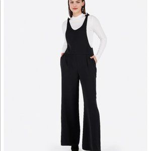 Express Wide Leg Overalls Black Bow Strap Sz Small